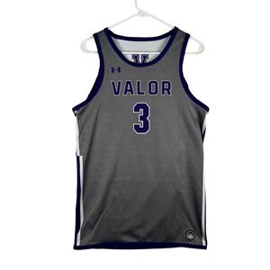 Under Armour Valor Basketball Jersey Mens 23 Gray White Reversible School Team 3
